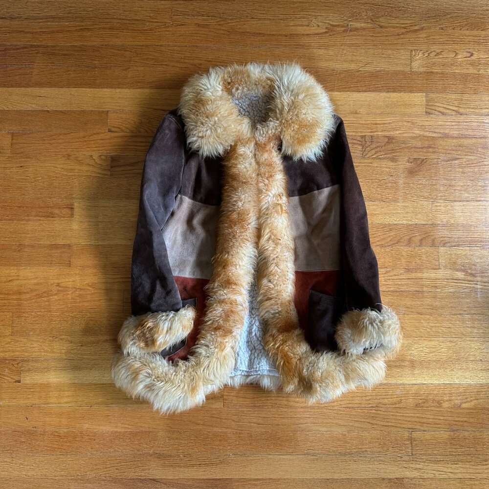Faux Fur Trim Patchwork Jacket - image 1